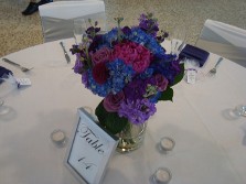 Purple and Blue Flower Setting