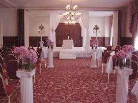 Aisle with Pink Flowers